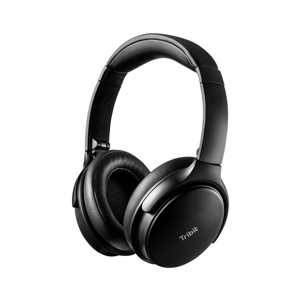 A pair of Tribit X3 Go Over The Ear Headphones. The brand name “Tribit” is visible on the outer side of one ear cup.