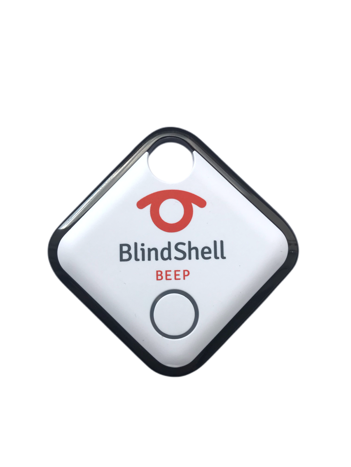 The BlindShell Beep - small and square-shaped with rounded corners.