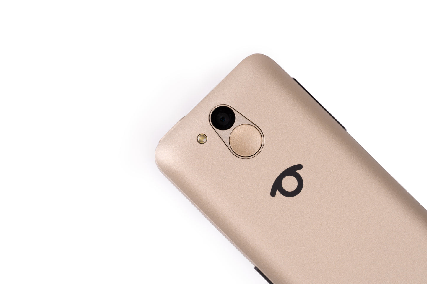 A Golden Sand BlindShell Clasic 3 displaying the SOS button on the back