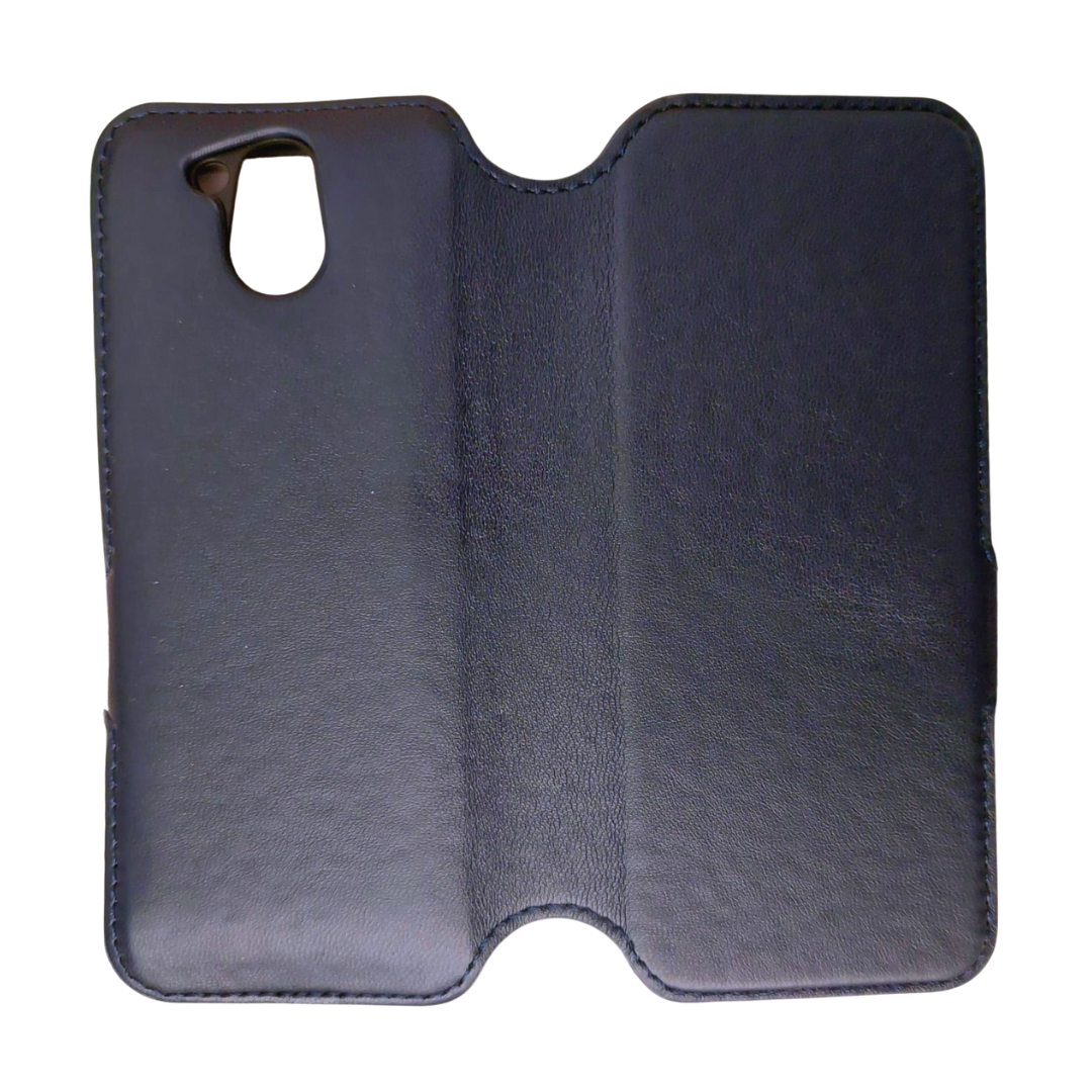 Ocean blue flip case fully opened