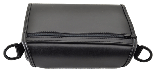 Black Orbit Reader 20 /Orbit 20 Plus Fitted Leather Case lying on its back.