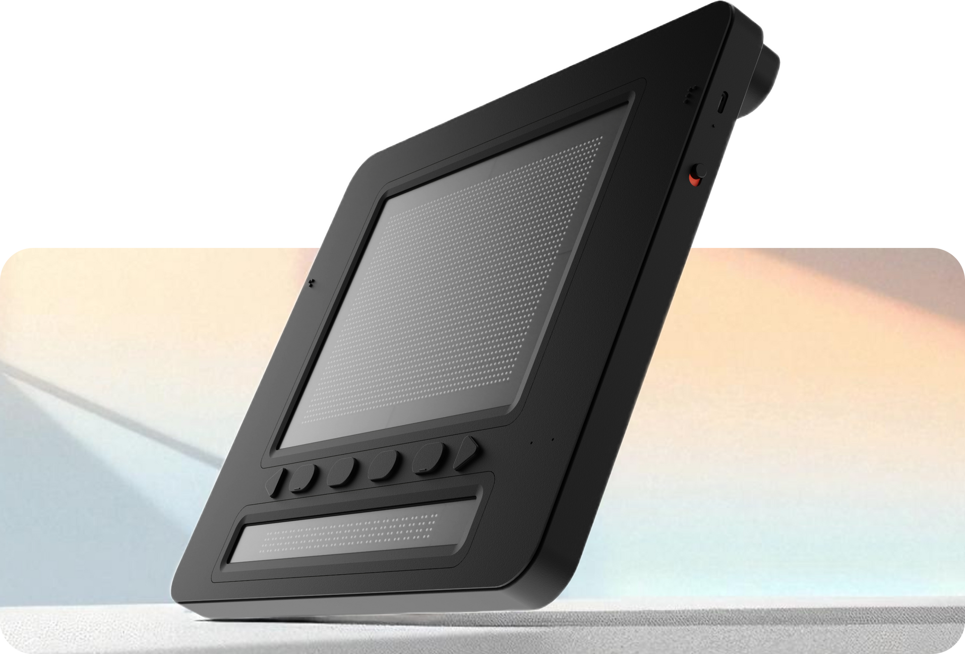 DotPad X on a colored background