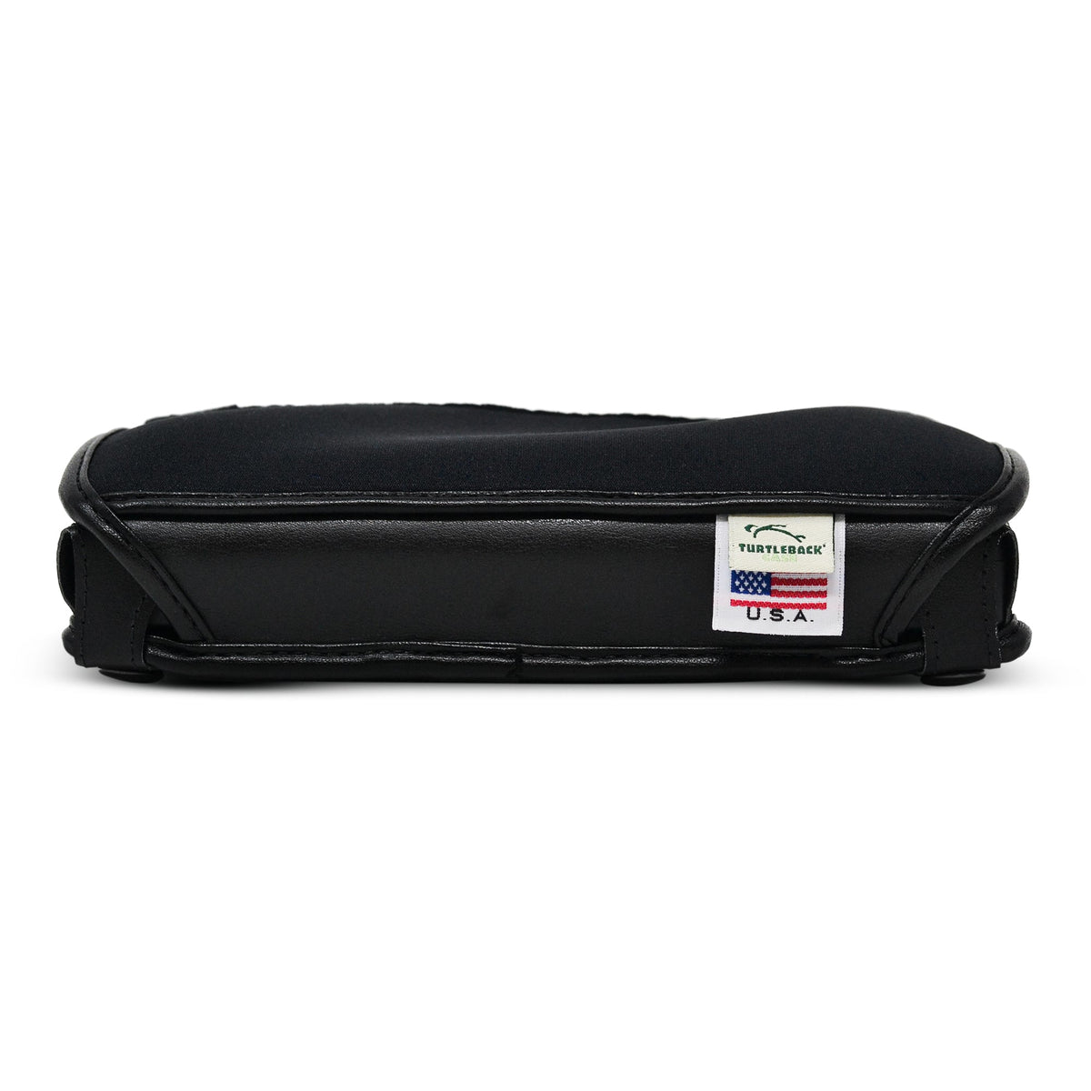 Bottom edge view of the Brailliant BI 20X case, showing the leather wrapping and Turtleback label.