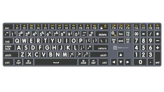TITAN Large Print Backlit Wireless Keyboard – White on Black