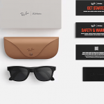 View of the black_green Meta Ray Ban Smart Glasses' box and accessories